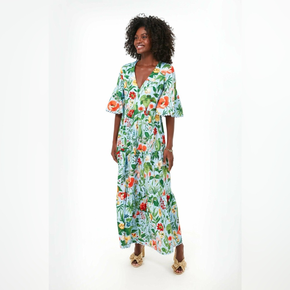 TUCKERNUCK Blue Blooming Botanical Ginger Maxi Dress